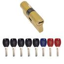 65MM 27.5/10/27.5 Brass Brushed Key Cylinder Door Lock Barrel with 8 keys