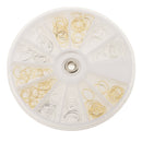 Lots Silver Gold 3D Nail Art Hollow Round Circle Glitters Charms Tips DIY Decorations Rings Manicure Wheel