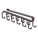 12 Hook Under Cabinet Cups Holder Hanging Rack Mug Storage Organizer Brown