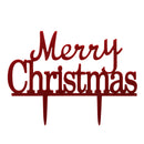 Plastic Red Pick Merry Christmas Cake Topper Xmas Decorations