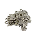Retro Tibetan Silver Owl Bird Charms Pendants DIY Jewelry Making Findings Pack of 50Pcs