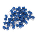 50pcs 1K Ohm Multiturn Rotary Potentiometer High Precision Breadboard Trim Potentiometer