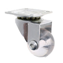 1.5" Clear Universal Swivel Plate Caster Wheel for Furniture Crib Trolley Electrical Appliances, PU - Smooth & Quiet
