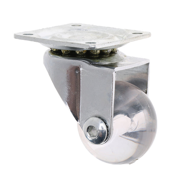 1.5" Clear Universal Swivel Plate Caster Wheel for Furniture Crib Trolley Electrical Appliances, PU - Smooth & Quiet