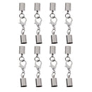 8 Pieces Stainless Steel Sliver End Caps Jump Rings Converter Connectors Lobster Button Leather Buckle Fit Round Bracelets Bangle Leather Cord Jewellery Findings