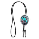 Western Cowboy Native American Turquoise Flower Pattern Bolo Ties Rodeo Necktie
