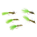 5pcs Green Brass Bead Head Streamers Fly Fishing Flies Saltwater Fly Trout Fishing Lure Baits