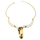 Womens Statement Jewelry Face Pendant Choker Statement Collar Chain Necklace