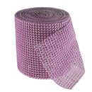 4"x10yard 24 Row Pink Acrylic Bling Rhinestone Diamond Ribbon Roll Mesh Wrap for Craft Supplies