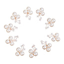 10 Pieces Rhinestone Button Pearl Gems Flower Crystal Craft Scrapbooking Decor