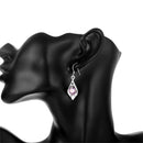 Wedding Party Jewelry Silver Plated Crystal Rhinestone Pendant Dangle Earrings for Women