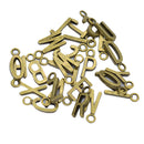 26Pcs Assorted Bronze Metal Alphabet Letter Charm Pendants Loose Beads Jewellery