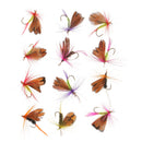 12Pcs /Set Fly Butterfly Artificial Baits with Hooks Colorful Feather Dry Trout Fly Fishing Lures