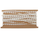5M Flower Pearl Beads Cotton Line Chain For DIY Craft Wedding Decor Beige