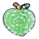Handmade Crystal Rhinestone Apple Design Beaded Patches Decor DIY Iron Sew on Bag Applique