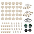 90Pieces/ Set 1/8inch 3mm Wool Felt Polishing Buffing Round Wheel Shank Tip Rotary Tool