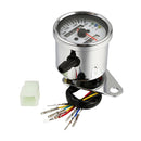 Universal Dual Odometer KMH Speedometer Gauge LED Backlight Signal Motorcycle For Harley Cruiser Chopper Cafe Racer Old School Bobber Touring (Chrome)