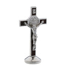 Alloy Crucifix Jesus Christ Cross Statue Figurine Perfect Gifts for Car Home Chapel Decoration Silver