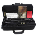 Bb Brass Trumpet Black w/ Mouthpiece Cleaning Cloth Brush Gloves Case Strap