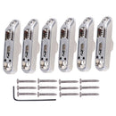 6 Pcs Single Individual Bridge Saddles Tailpiece Set for Electric Guitar Parts Silver