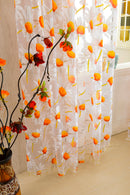 1*2.5M Sunflower Voile Window Burnt-Out Curtain Sheer Tulle Drapes with Bead