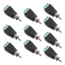 10-Pack Phono RCA Male Plug to AV Screw Terminal Audio/Video Connector Adapter