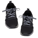 Pair Flat Reflective Laces Night Sport Shoelaces Running Cycling Strings 120cm Black+Grey