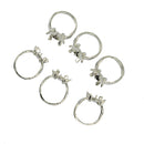 6 Pieces/Lot Adjustable Empty Pearl Ring 3D Lotus Flower Peg Mount Base 23x 20 x 14mm DIY Jewelry Ring Accessories