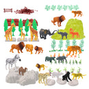 Pack of 100 Plastic Zoo Animal Model Hippo Lion Tiger Tree Model Kid Party Bag Fillers