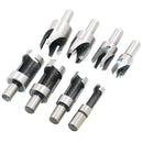 8 x Dia. 10 mm Carbon Steel Wood Work Plug Shank Hole Cutter Cutting Dowel Tool Drill Bit 1/2" 3/8" 5/8" 1/4"