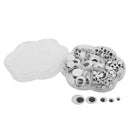 340 Pieces Wiggly Wobbly Joggle Eyes Round Moving Eyes Self-adhesive for Scrapbooking Dolls Crafts DIY 6-18mm