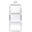 3 Tier Clear Acrylic Cosmetic Makeup Small Ornaments Cube Organiser Cotton Pads Swab Sundries Storage Box Case Storage