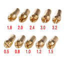 Imported 0.5--3.2mm 10 Pieces Micro Drill Chuck Collet Bits Brass Shank for Rotary Tools