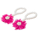 Cute Infant Baby Toddler Chiffon Flower Beach Party Barefoot Sandals Rose Red