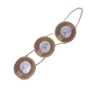 Three Hanging Rustic Wooden Hemp Rope Photo Picture Frame Shabby Chic Decor