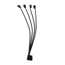 Practical 1To4 Way Splitter Sleeved 4-Pin PWM Connector Fan Extension Cable - 1 pack