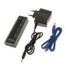 4-Port USB 3.0 Hub with Individual Power Switches and LEDs included 5V/2.5A power adapter EU Plug for Mac Mini/ Chrombook