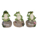 Lovely Decorative Statue 3 Frogs Animal Model Figurine Home Garden Lawn Decor Ornaments Collections Gift
