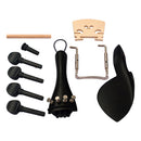 Violin Ebony Parts Set 4/4 Tuning Pegs with Chinrest Endpin Tailpiece Bridge Clamp