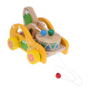 Baby Kid Children Developmental Wooden Sound Bear Drum Drag Along Walker Toys