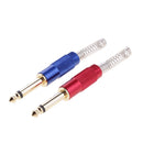 2Pieces 6.35mm 1/4 Inch Male DIY Stereo Plug Audio Adapter Connector Spring