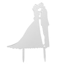 Sliver Wedding Engagement Bride & Groom Acrylic Wedding Cake Toppers