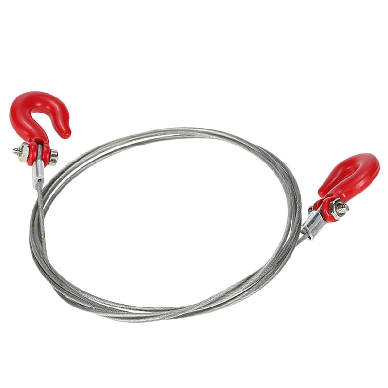 1/10 RC Rock Crawler Monster Truck Parts 820mm Steel Tow Toe Rope Red Hooks for RC Car Trucks