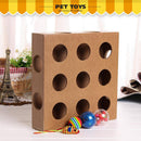 Square Pet Cat Interactive Catnip Toys Wood Box with Balls Inside 25cmx25cmx6cm