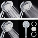 Adjustable 1/4'' Pipe Swivel Low Water Pressure stream Handheld Shower Head Handset Silver