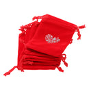 Magicdeal Velvet Drawstring Bags Pouch Wedding Party Favors Bright Red Pack Of 10PCS