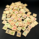 100 Pieces Wooden Tiles Colorful Letters Alphabet Board Craft Spelling Toys Games