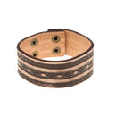 Mens Wide Leather Bracelet Rock Punk Wrist Band Strap Belt Cuff Brown