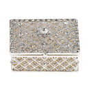 Rhinestone Hollow Storage Box Silver Plated Trinkets Magnet Clasp Case Decorations