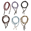 Set of 6pcs PU Leather Sports Eyeglass Reading Spectacles Sunglasses Glasses Holder Cord Chain Red Blue Black Purple Brown Coffee